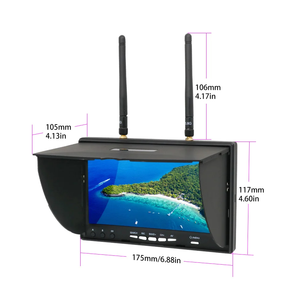 5.8G FPV DVR LS5802D จอ LCD ขน - Drone Controller Screen บทวิจารณ์และราคา